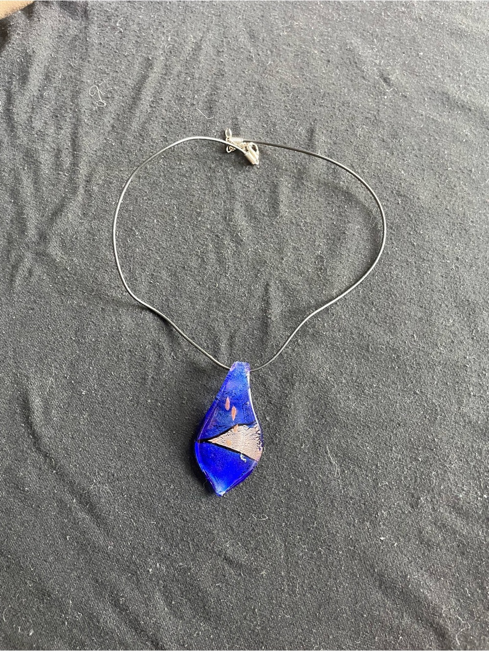 Blue Glass Pendant Necklace - Women's Jewelry